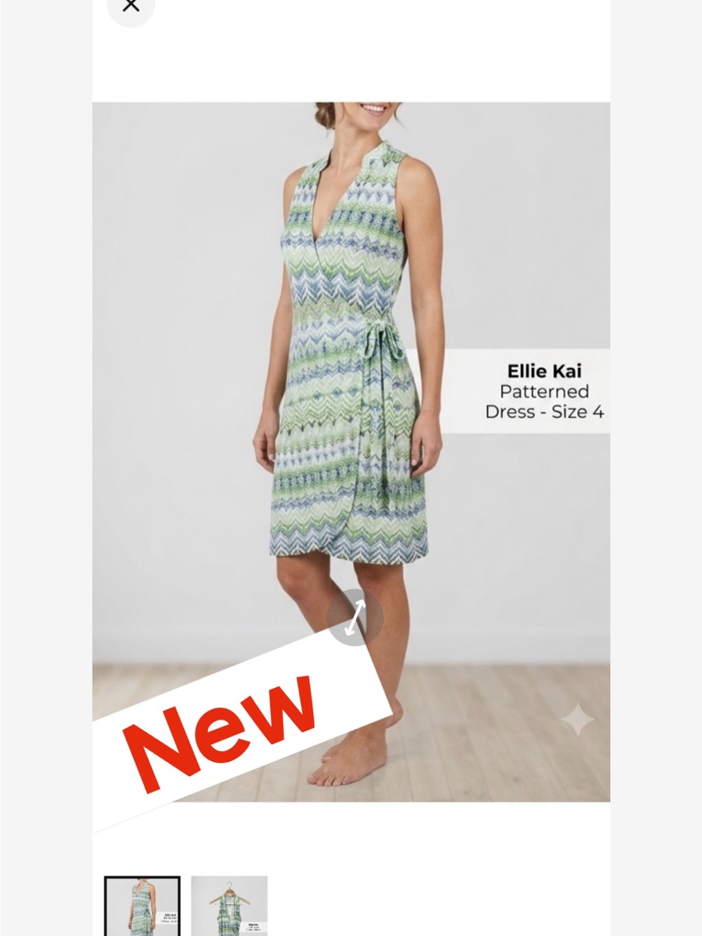 Ellie Kai Green Chevron Midi Dress